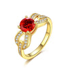 Micro-Pav'e Overlap Ruby Ring in Gold, , Golden NYC Jewelry, Golden NYC Jewelry fashion jewelry, cheap jewelry, jewelry for mom, 