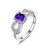 Tanzanite Princess Cut Braided Ring In White Gold - Golden NYC Jewelry www.goldennycjewelry.com fashion jewelry for women