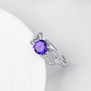 Tanzanite Princess Cut Braided Ring In White Gold - Golden NYC Jewelry www.goldennycjewelry.com fashion jewelry for women