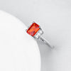Ruby Emerald Cut Micro-Pave Ring in White Gold - Golden NYC Jewelry Pandora Jewelry goldennycjewelry.com wholesale jewelry