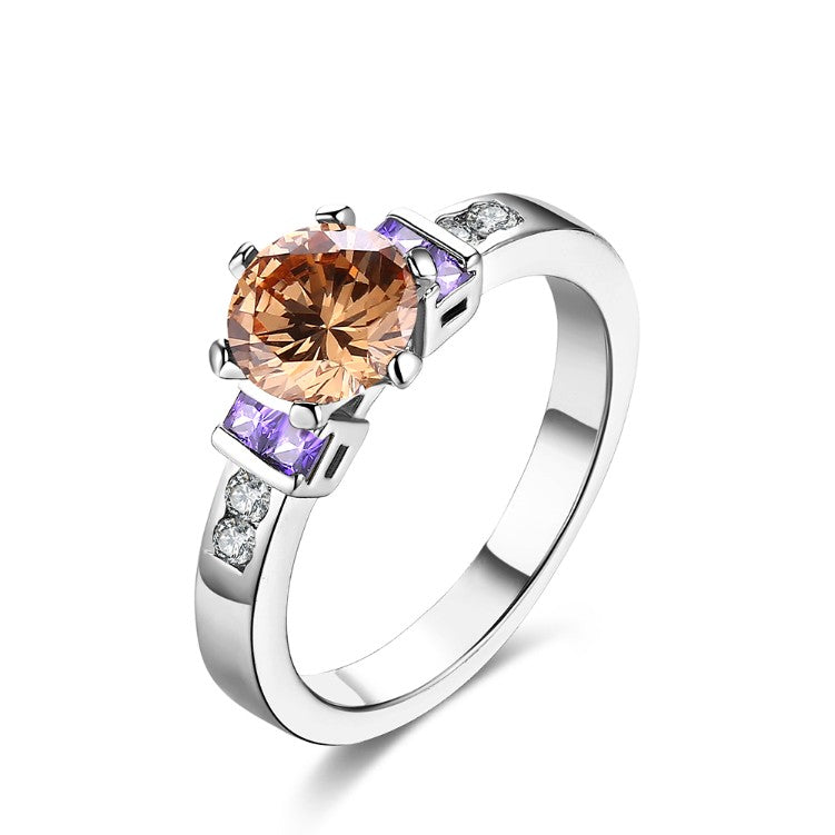 Amethyst & Citrine Multi Gem Ring in White Gold, , Golden NYC Jewelry, Golden NYC Jewelry  jewelryjewelry deals, swarovski crystal jewelry, groupon jewelry,, jewelry for mom, 
