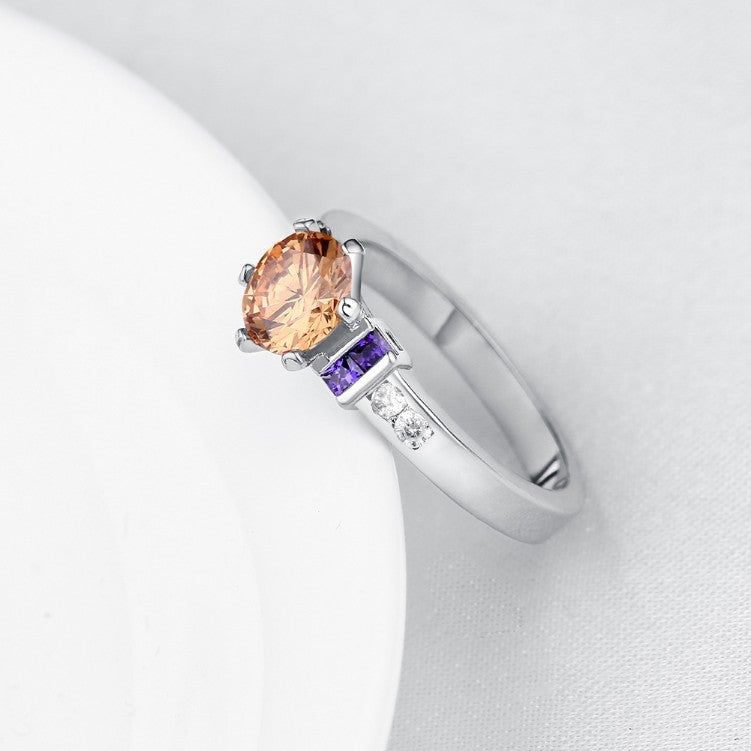 Amethyst & Citrine Multi Gem Ring in White Gold, , Golden NYC Jewelry, Golden NYC Jewelry  jewelryjewelry deals, swarovski crystal jewelry, groupon jewelry,, jewelry for mom, 