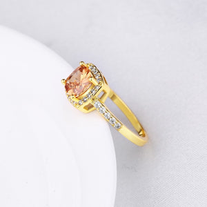 Morganite Halo Cut Ring Pav'e Ring in Gold, , Golden NYC Jewelry, Golden NYC Jewelry fashion jewelry, cheap jewelry, jewelry for mom, 