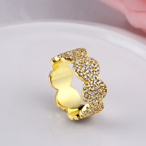 Micro-Pav'e Circular Honeycomb Swarovski Elements Ring in White Gold, , Golden NYC Jewelry, Golden NYC Jewelry fashion jewelry, cheap jewelry, jewelry for mom, 