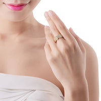 Micro-Pave Circular Honeycomb Swarovski Elements Ring in White Gold, , Golden NYC Jewelry, Golden NYC Jewelry fashion jewelry, cheap jewelry, jewelry for mom, 