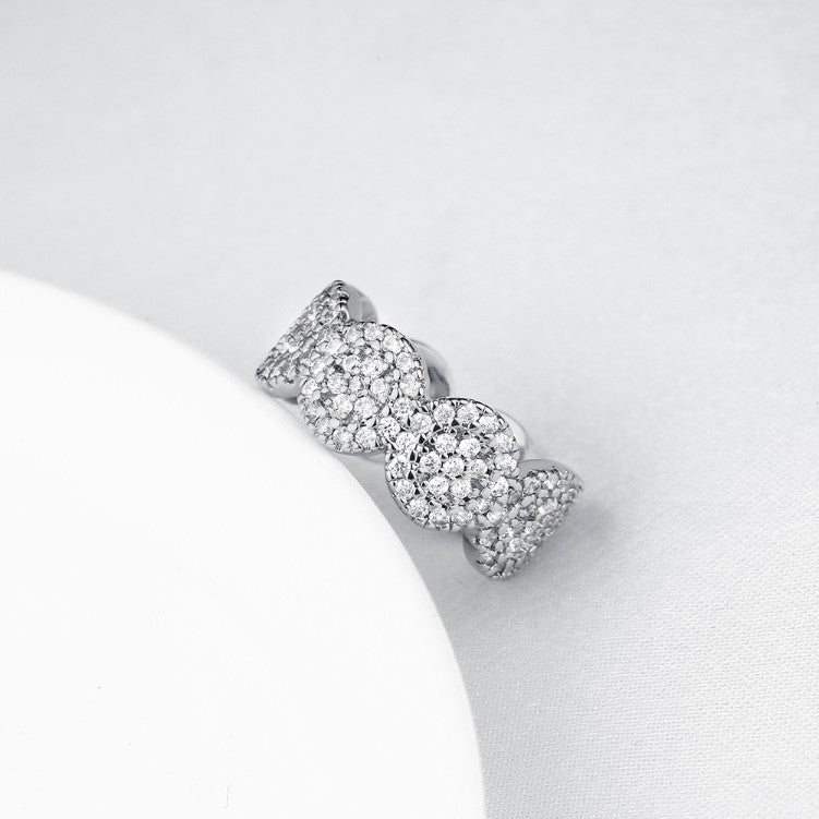 Micro-Pave Swarovski Elements Circular Ring in Gold, , Golden NYC Jewelry, Golden NYC Jewelry fashion jewelry, cheap jewelry, jewelry for mom, 