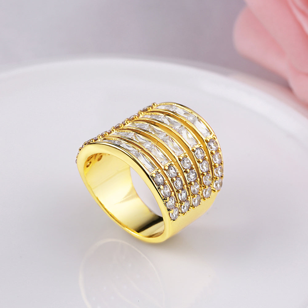 Princess & Baguette Cut Swarovski Large Cocktail Ring, , Golden NYC Jewelry, Golden NYC Jewelry fashion jewelry, cheap jewelry, jewelry for mom, 