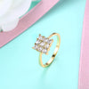 Nine Stone Square Shaped Swarovski Elements Ring in Gold, , Golden NYC Jewelry, Golden NYC Jewelry fashion jewelry, cheap jewelry, jewelry for mom, 