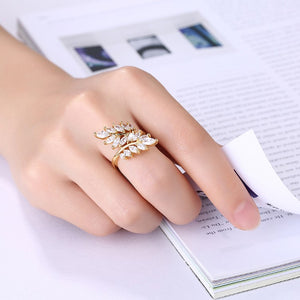 Swarovski Elements Multi Orchid Swirl Ring in Gold - Golden NYC Jewelry www.goldennycjewelry.com fashion jewelry for women