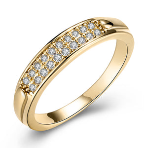 Austrian Elements Curb Pav'e Ring In 14K Gold