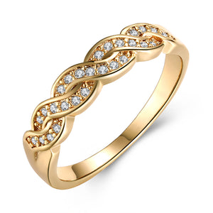 Swarovski Intertwined Braided Swirl Band Ring - Golden NYC Jewelry www.goldennycjewelry.com fashion jewelry for women