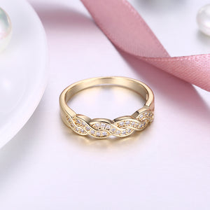 Swarovski Intertwined Braided Swirl Band Ring - Golden NYC Jewelry www.goldennycjewelry.com fashion jewelry for women