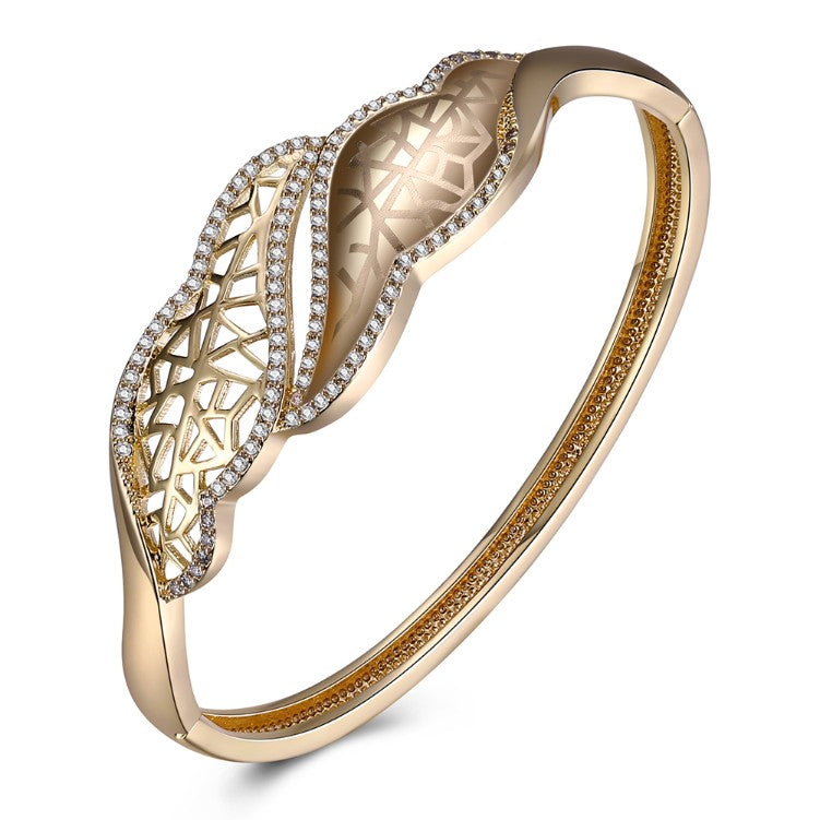 Swarovski Crystal 18K Gold Plated Ariana Bangle - Golden NYC Jewelry