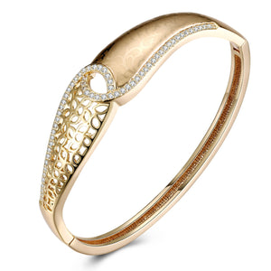 Swarovski Crystal 18K Gold Plated Filigree Twist Bangle
