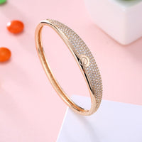 Swarovski Crystal 18K Gold Plated Nail Screw Bangle - Golden NYC Jewelry