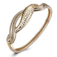 Swarovski Crystal 18K Gold Plated Wave after Wave Bangle - Golden NYC Jewelry