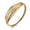 Austrian Crystal 18K Gold Plated Crossroads Bangle - Golden NYC Jewelry