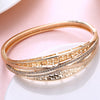 Austrian Crystal 18K Gold Plated Crossroads Bangle - Golden NYC Jewelry