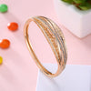 Swarovski Crystal 18K Gold Plated Crossroads Bangle - Golden NYC Jewelry