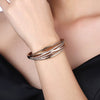 Swarovski Crystal 18K Gold Plated Crossroads Bangle - Golden NYC Jewelry