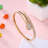 Swarovski Crystal Pave Teardrop Bangle - Golden NYC Jewelry