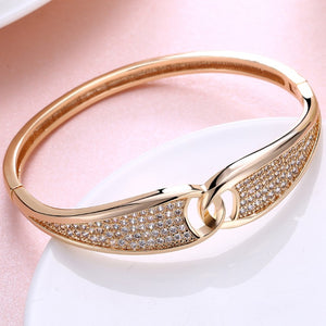 Swarovski Crystal Pave Connecting Worlds Bangle - Golden NYC Jewelry www.goldennycjewelry.com fashion jewelry for women