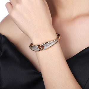 Swarovski Crystal Pave Connecting Worlds Bangle - Golden NYC Jewelry www.goldennycjewelry.com fashion jewelry for women