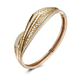 Swarovski Crystal Pave Filigree X Bangle - Golden NYC Jewelry www.goldennycjewelry.com fashion jewelry for women