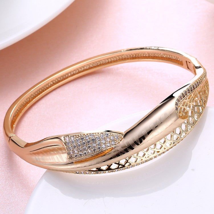 Swarovski Crystal Pave Filigree X Bangle - Golden NYC Jewelry www.goldennycjewelry.com fashion jewelry for women