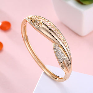 Swarovski Crystal Pave Filigree X Bangle - Golden NYC Jewelry www.goldennycjewelry.com fashion jewelry for women