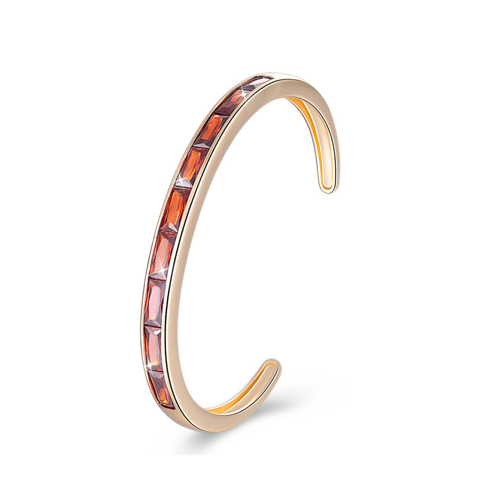 Swarovski Elements Emerald Cut Open Bangle - Red
