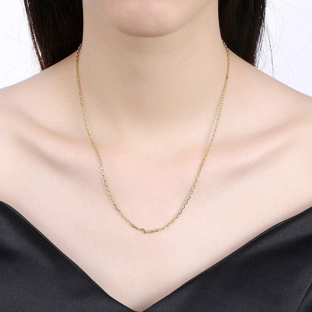 18K Gold Plated Sleek Link Chain Necklace, , Golden NYC Jewelry, Golden NYC Jewelry jewelryjewelry deals, swarovski crystal jewelry, groupon jewelry,, jewelry for mom,