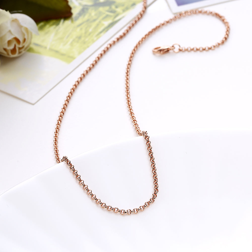 18K Rose Gold Plated Sleek Link Chain Necklace, , Golden NYC Jewelry, Golden NYC Jewelry jewelryjewelry deals, swarovski crystal jewelry, groupon jewelry,, jewelry for mom,
