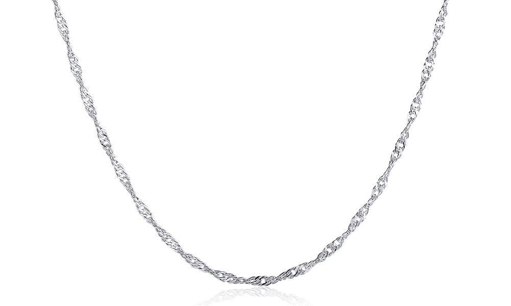 18K White Gold Plated Twisted Roc Chain Necklace, , Golden NYC Jewelry, Golden NYC Jewelry jewelryjewelry deals, swarovski crystal jewelry, groupon jewelry,, jewelry for mom,