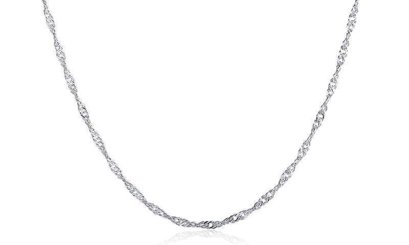 18K White Gold Plated Twisted Roc Chain Necklace, , Golden NYC Jewelry, Golden NYC Jewelry jewelryjewelry deals, swarovski crystal jewelry, groupon jewelry,, jewelry for mom,