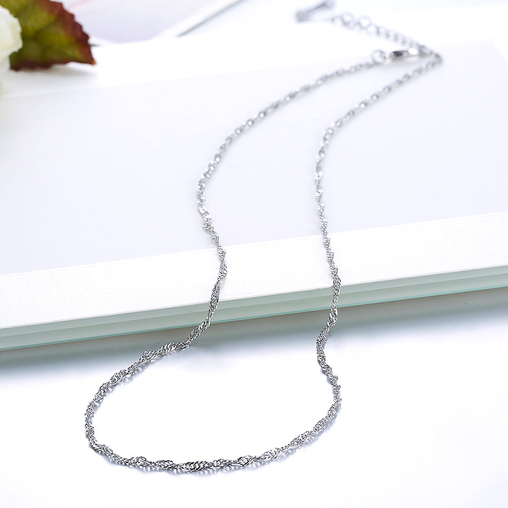18K White Gold Plated Twisted Roc Chain Necklace, , Golden NYC Jewelry, Golden NYC Jewelry jewelryjewelry deals, swarovski crystal jewelry, groupon jewelry,, jewelry for mom,