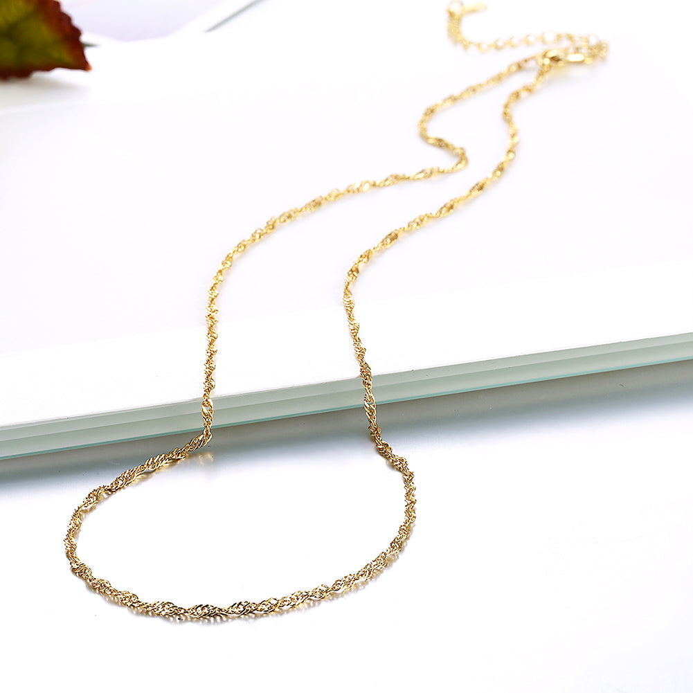 18K Gold Plated Twisted Singapore Chain Necklace, , Golden NYC Jewelry, Golden NYC Jewelry jewelryjewelry deals, swarovski crystal jewelry, groupon jewelry,, jewelry for mom,