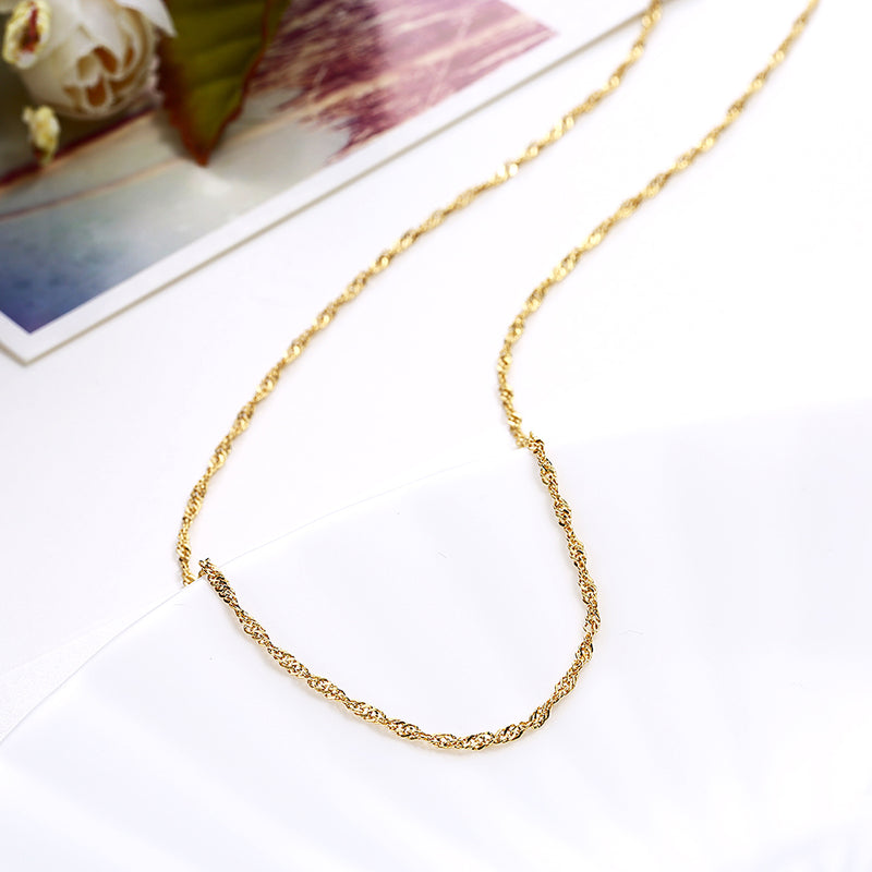 18K Gold Plated Twisted Singapore Chain Necklace, , Golden NYC Jewelry, Golden NYC Jewelry jewelryjewelry deals, swarovski crystal jewelry, groupon jewelry,, jewelry for mom,