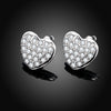 Micro-Pave Swarovski Elements Heart Shaped Studs in 18K White Gold