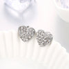 Micro-Pave Swarovski Elements Heart Shaped Studs in 18K White Gold