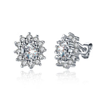 Sapphire Stud Earrings Set in 18K White Gold Plated - Golden NYC Jewelry www.goldennycjewelry.com fashion jewelry for women