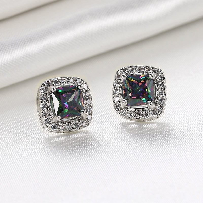 Swarovski Elements Mystic Topaz Stud Earrings