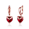 Red Heart Shaped Drop Earrings