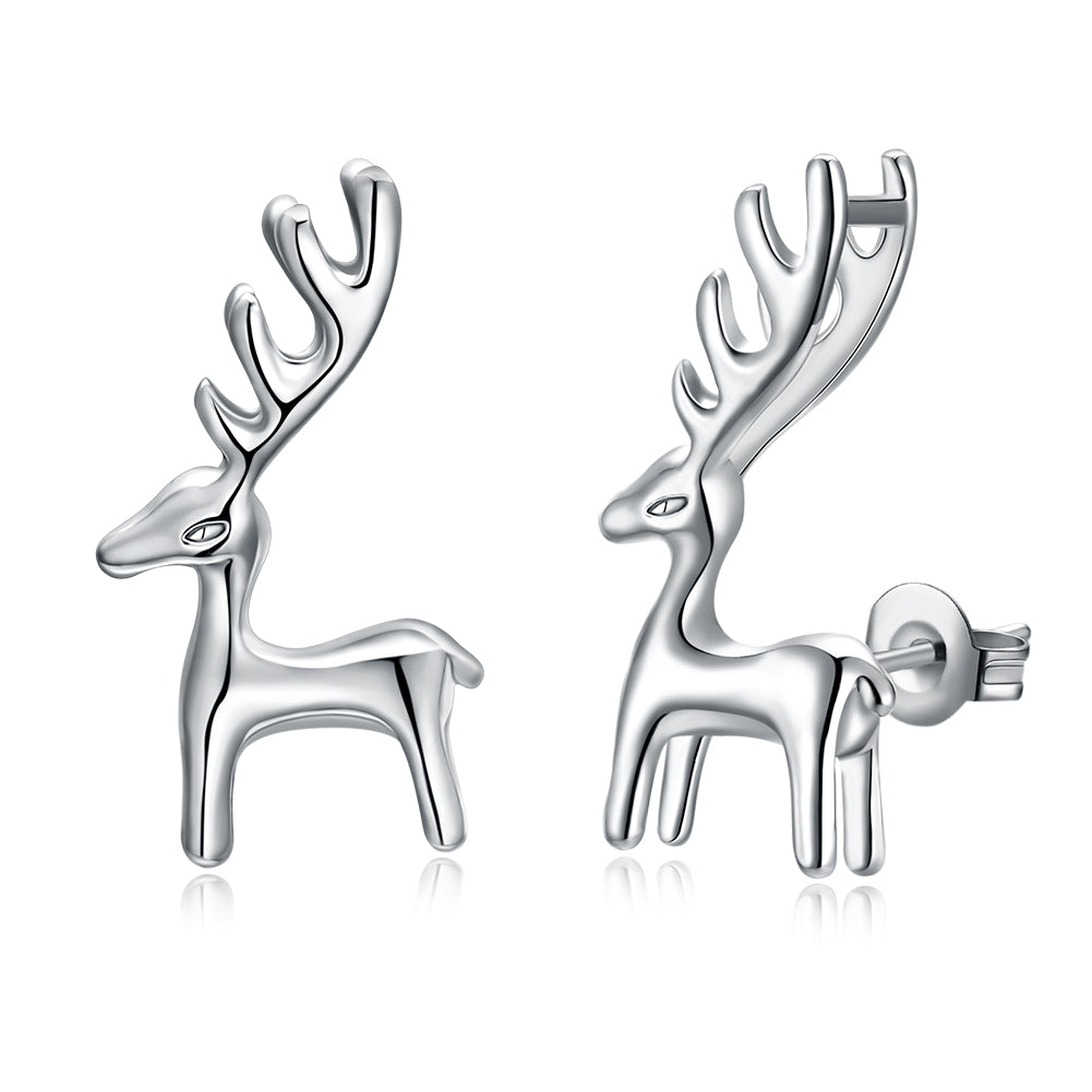 18K Gold Plated Classic Reindeer Design Stud Earrings - Three Options Available, , Golden NYC Jewelry, Golden NYC Jewelry jewelryjewelry deals, swarovski crystal jewelry, groupon jewelry,, jewelry for mom,