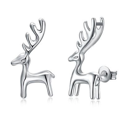 18K Gold Plated Classic Reindeer Design Stud Earrings - Three Options Available, , Golden NYC Jewelry, Golden NYC Jewelry jewelryjewelry deals, swarovski crystal jewelry, groupon jewelry,, jewelry for mom,