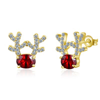 14K Gold Plated Christmas Reindeer Elements Earrings- Multiple Options Available