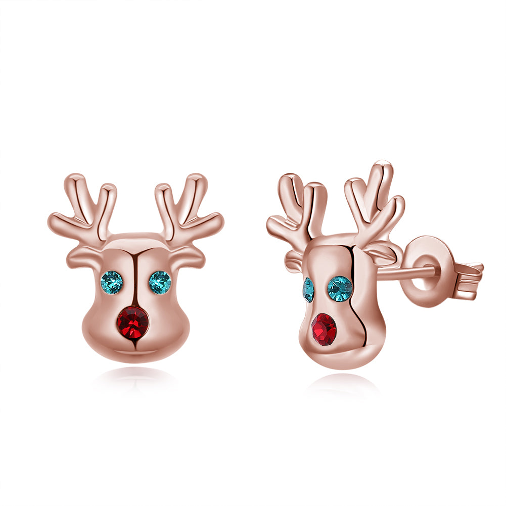 14K Gold Plated Christmas Reindeer Elements Earrings- Multiple Options Available