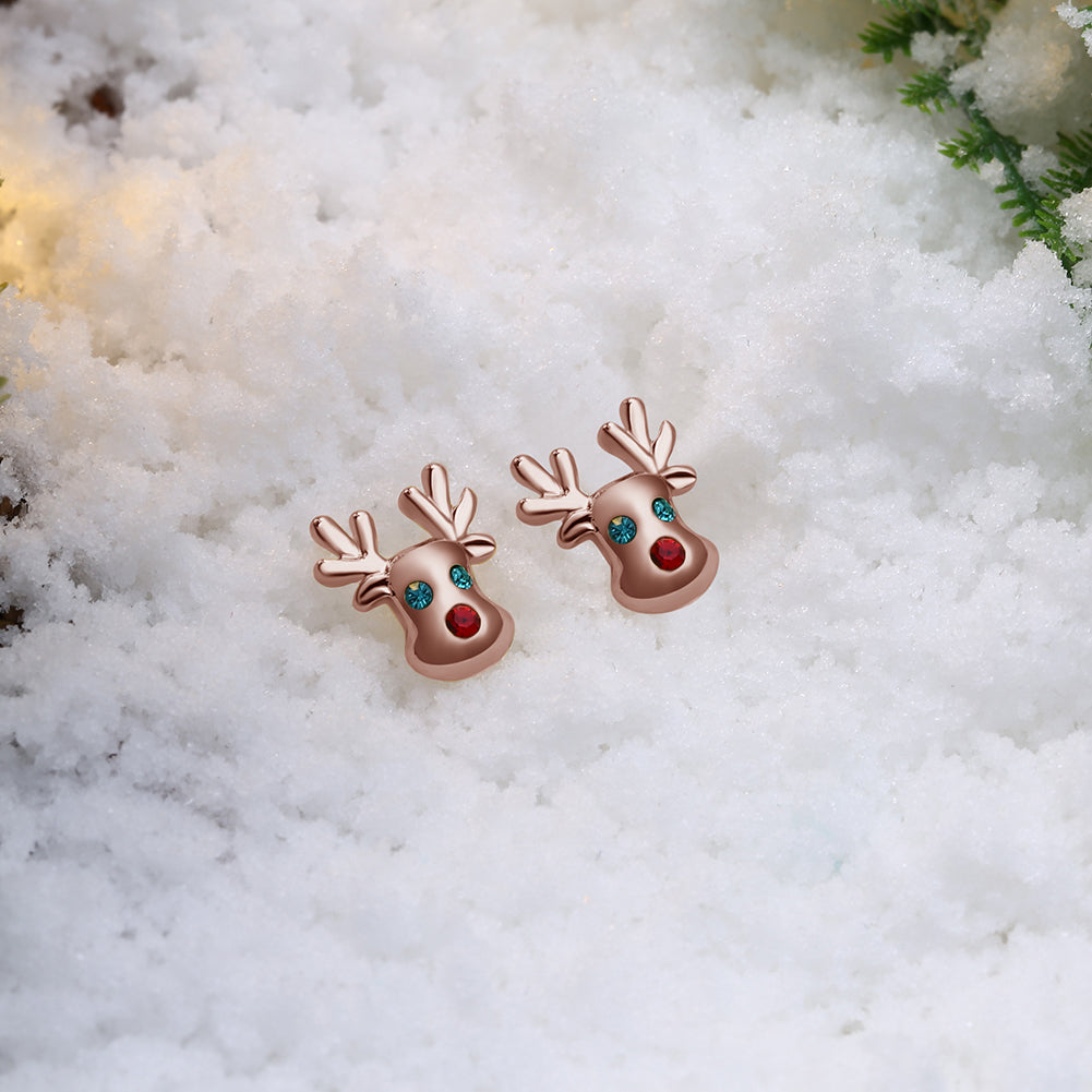 14K Gold Plated Christmas Reindeer Elements Earrings- Multiple Options Available