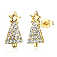 Swarovski Crystal Filled Christmas Tree Stud Earrings