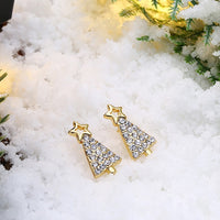Swarovski Crystal Filled Christmas Tree Stud Earrings